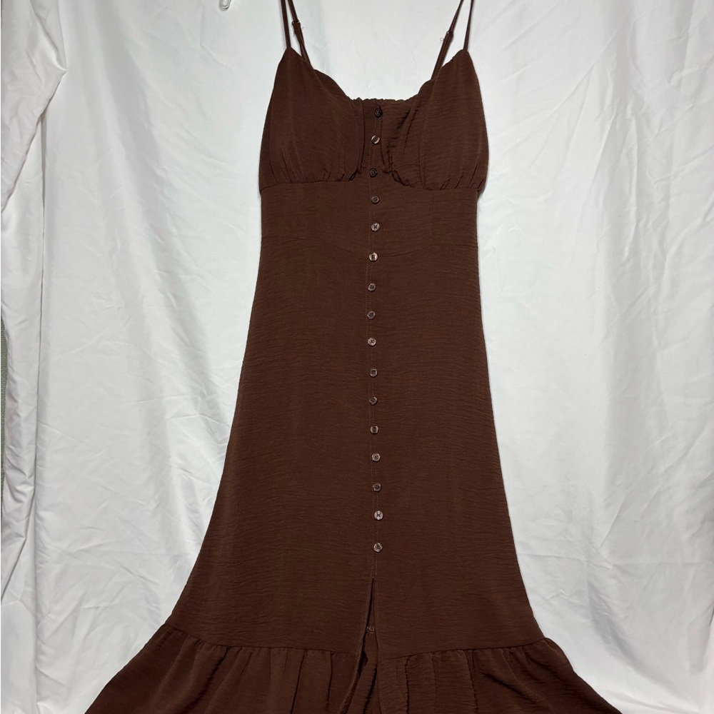 No Boundaries Brown Maxi Dress